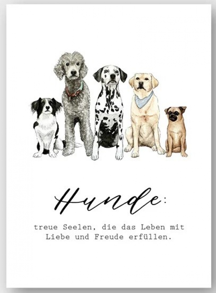 Postkarte Aquarell "Hundeliebe" von Frollein Lücke